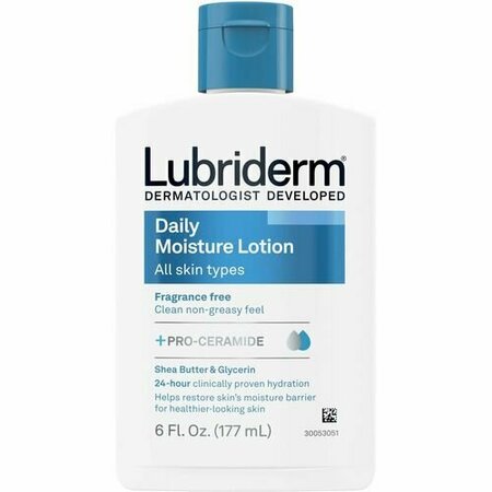 JOHNSON & JOHNSON Lubriderm Daily Moisturizer, Flip Top, No Scent, 6 oz., WE/BE JOJ48826